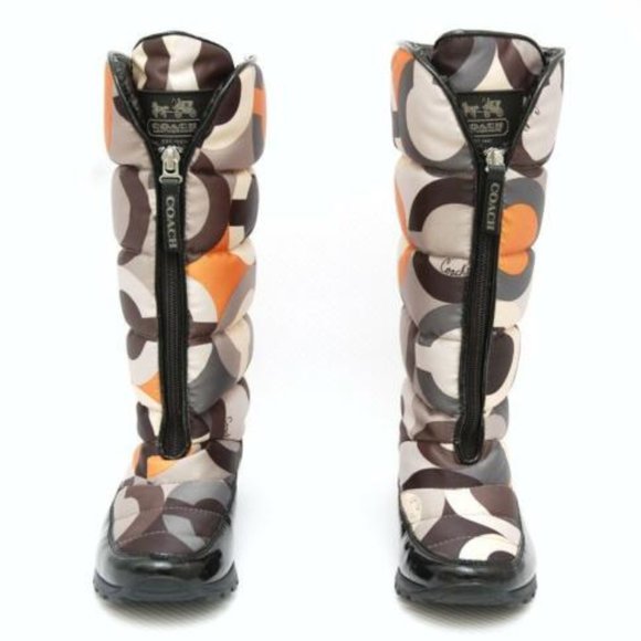 Coach Optic JOLT Art Nylon/Patent Leather Boot 5.5 - Picture 3 of 11